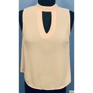 MARY AND MABEL S Small Peach Thin Sheer Sleeveless Blouse EUC